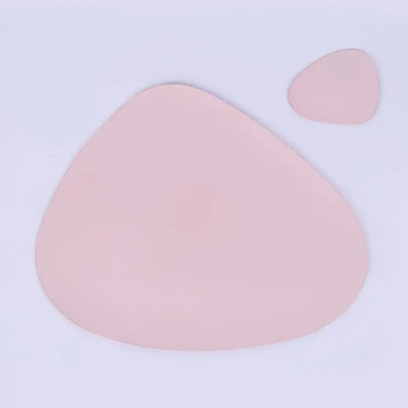 Pink 370x450 мм подставка под столовые приборы подставка из искусственной кожи Коврик для стола коврик для кухни водонепроницаемый manteles индивидуальные столовые коврики - Цвет: Pink