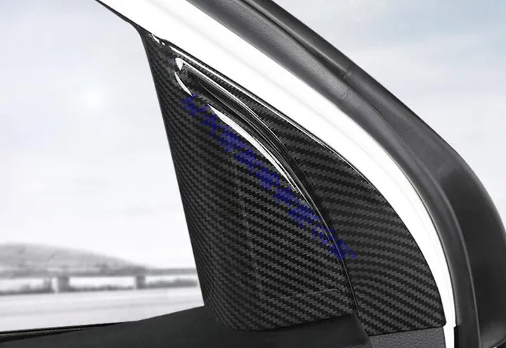 Для Hyundai ix35 2018 2019 углеродное волокно стиль Интерьер Передняя дверь треугольная