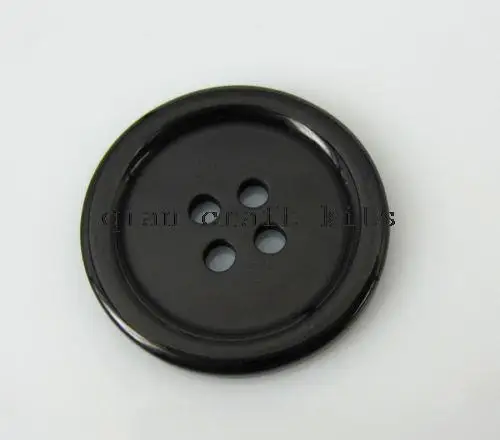 

300pcs SALE SAVE medium Big Black Resin Buttons - 25mm 4 holes edged