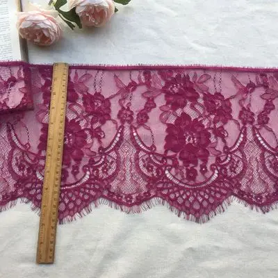 purplish red 6 м/лот 27 см ширина ресниц кружевная отделка цветок односторонняя волна кружевная ткань ручной работы diy аксессуары для одежды - Цвет: purplish red