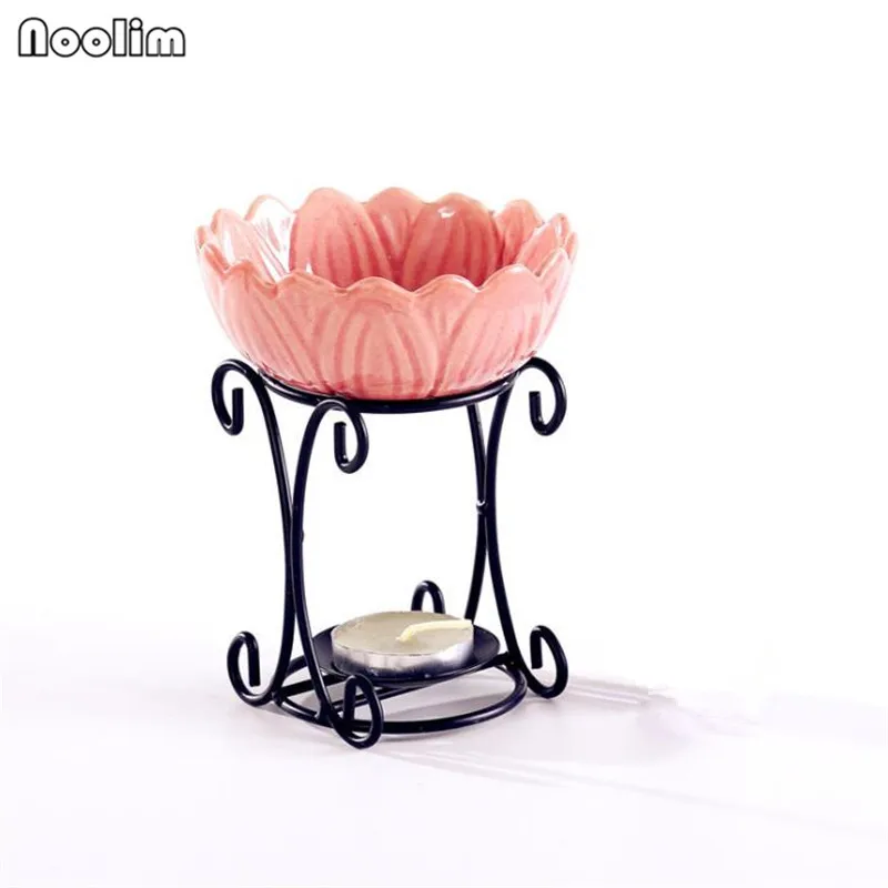 Ретро керамический лотос в железной раме лампа для аромата свечей масло печь