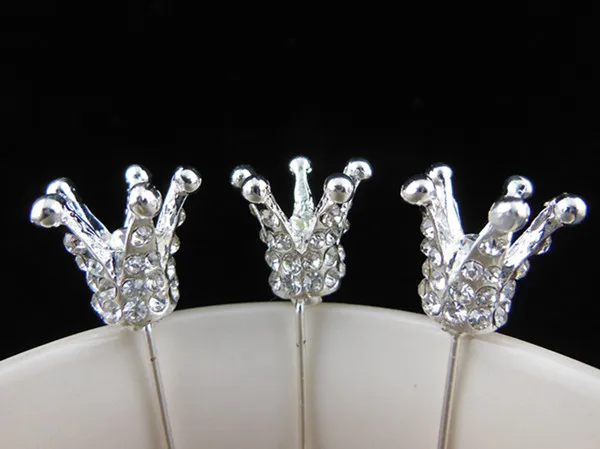 

12 Pcs Crown Popular Shiny Silver Crystal Prom Queen Jewelry Hair Pins