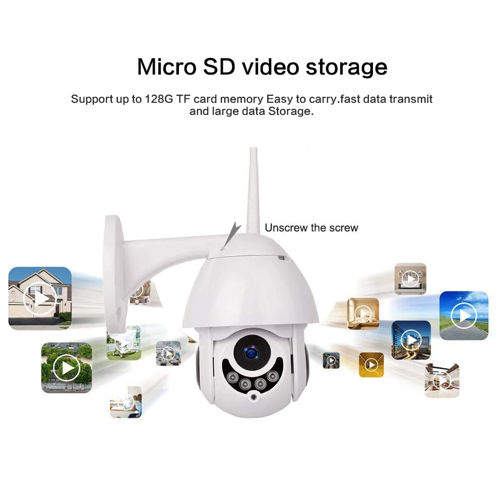 Full HD 1080P WiFi ip камера Беспроводная Проводная PTZ Zoom наружная скоростная купольная CCTV