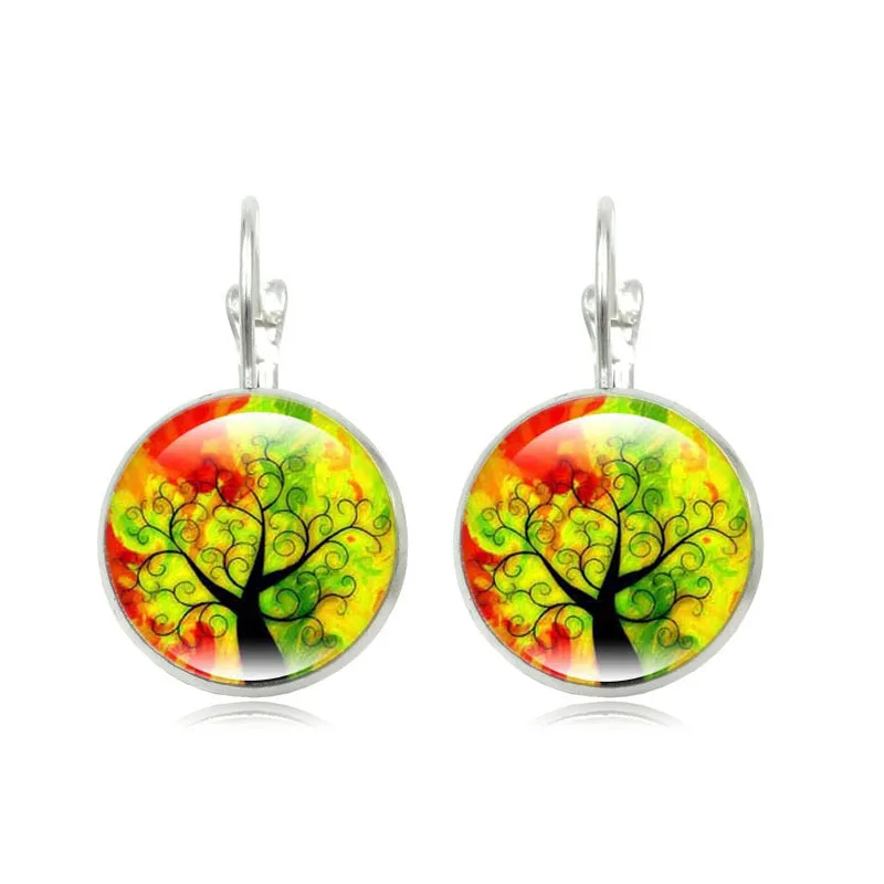 Женские серьги гвоздики XUSHUI XJ Tree of Life с эффектом пуш ап 9 стилей|earrings tree life|tree life