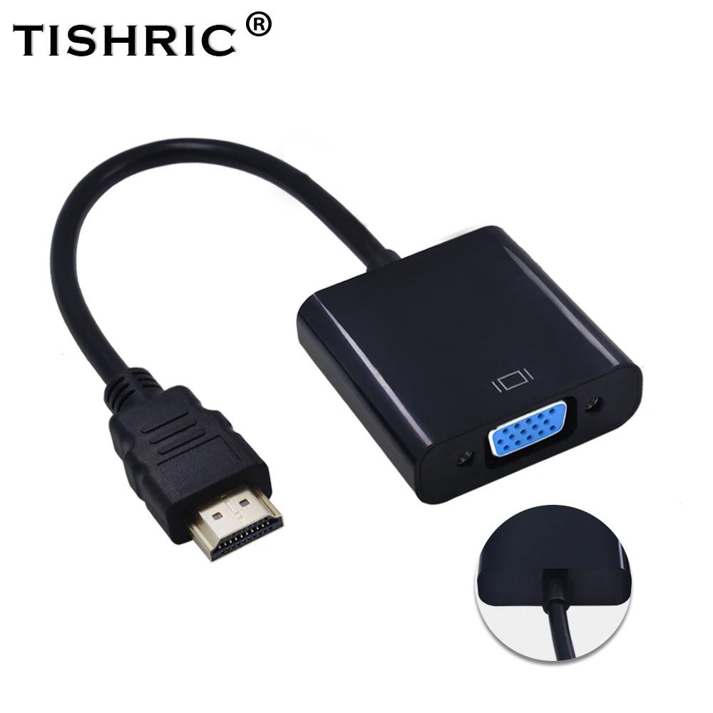 TISHRIC HDMI VGA кабель адаптер цифро аналоговый аудио конвертер штекер в Famale для ТВ