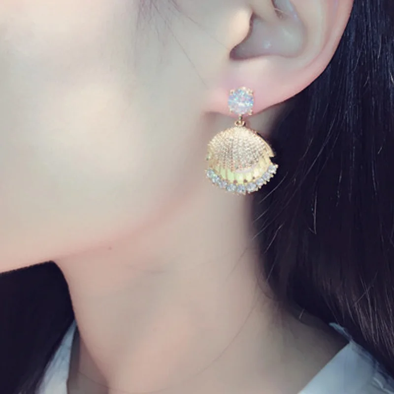 Новый S925 серебро Серьги-гвоздики жемчуг Циркон Украшенные Шарм Для женщин