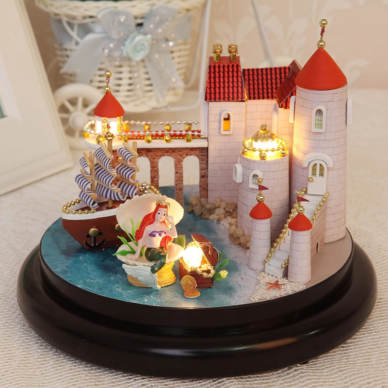 Мебель для кукольных домов набор мебели стеклянных покрытий сборки кукольного