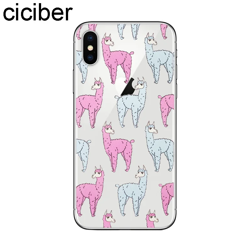 ciciber Coque For iPhone 7 Case 11 Pro Max 8 6S Plus Phone 5 Soft TPU for X XR XS Cover Llama Alpaca Animals |