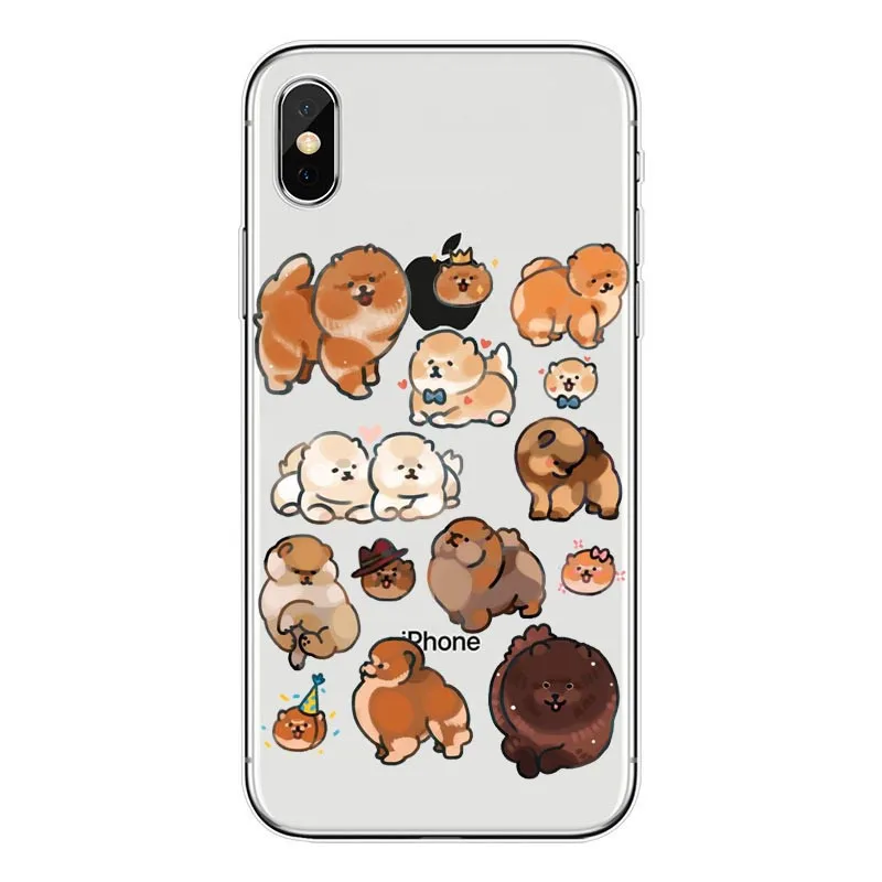 TPU Pomeranian cao bonito Caso Capa Dura para o iPhone Da Apple X XS Max XR 6 7 8 Plus alem de 5 10 de Casos de Telefone Coque - Цвет: TPU