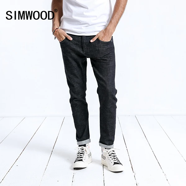 Мужские повседневные джинсы SIMWOOD, джинсовые облегающие брюки,, штаны из денима батальных размеров, 180364 - Цвет: deep blue