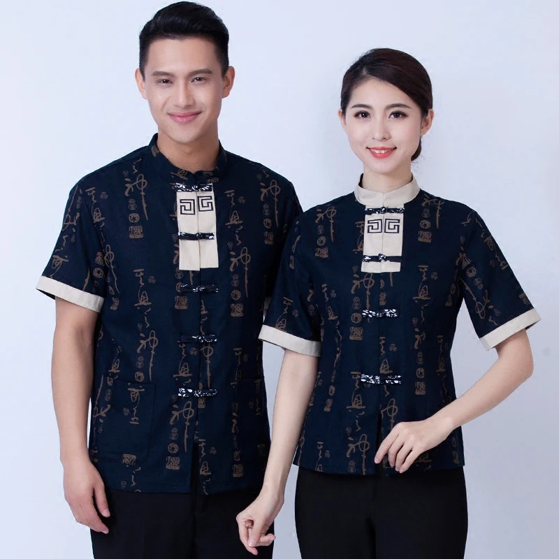 Униформа для отеля летние женские кафе с коротким рукавом Интернет магазин