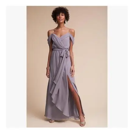 

Elegant and elegant French float with a one-word shoulder drop of the dress bridesmaid dresses