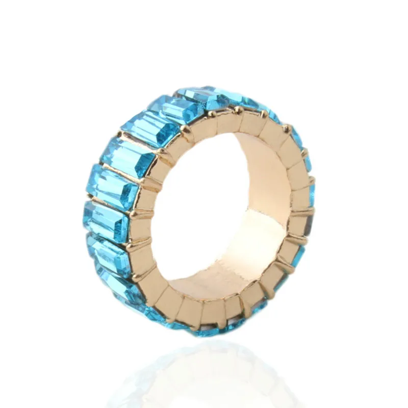 Модное Длинное кольцо стеклянные квадратные буровые Кольца Bohemia de Madera Pulseira Estrela