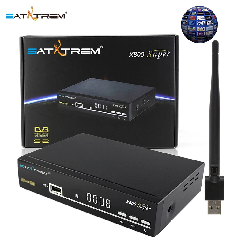 Satxtrem X800 супер Ccam спутниковый ТВ приемник с MT7601 Wifi рецептор Azamerica цифровой DVB S2 ТВ Тернер Приемник Openbox