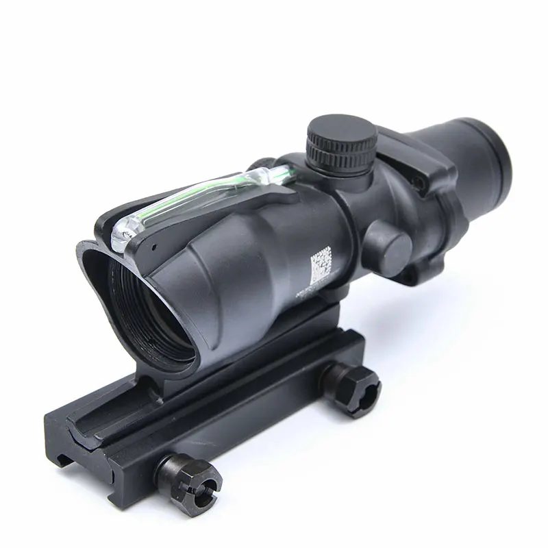 Тактический прицел охотничий прицел Оптический Прицел ACOG 4X32 страйкбольные прицелы настоящий зеленый красный волоконный прицел для снайперской винтовки Caza