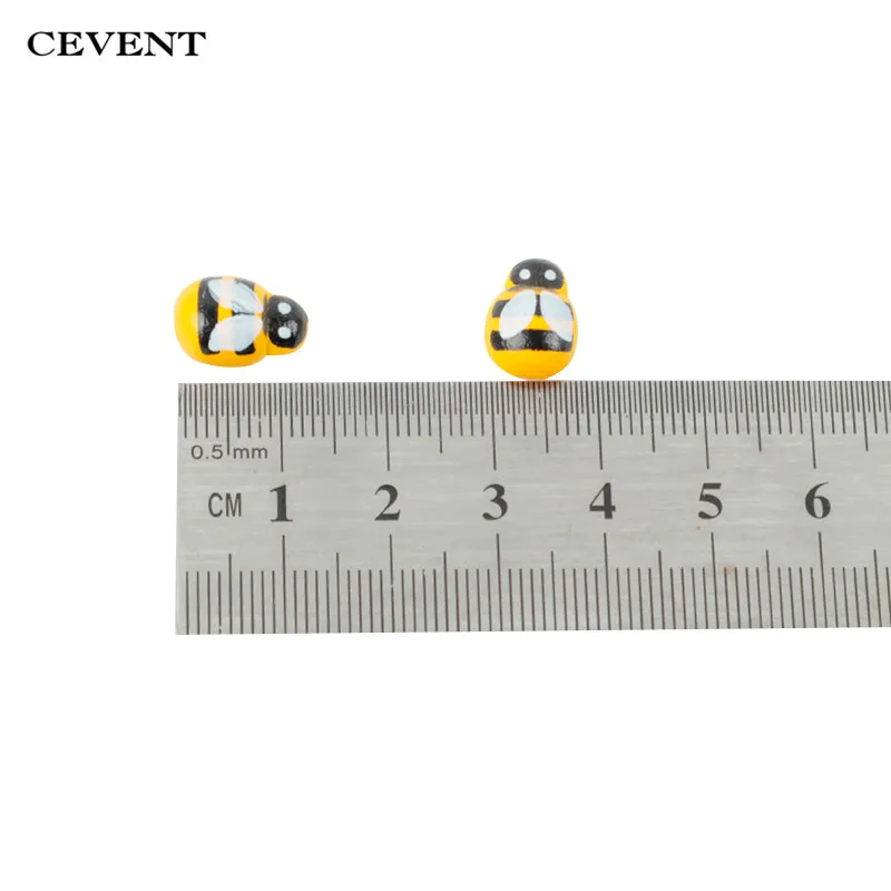CEVENT 100 шт./пакет Mini Bee Wooden DIY стикер Божья коровка Скрапбукинг Пасхальный домашний