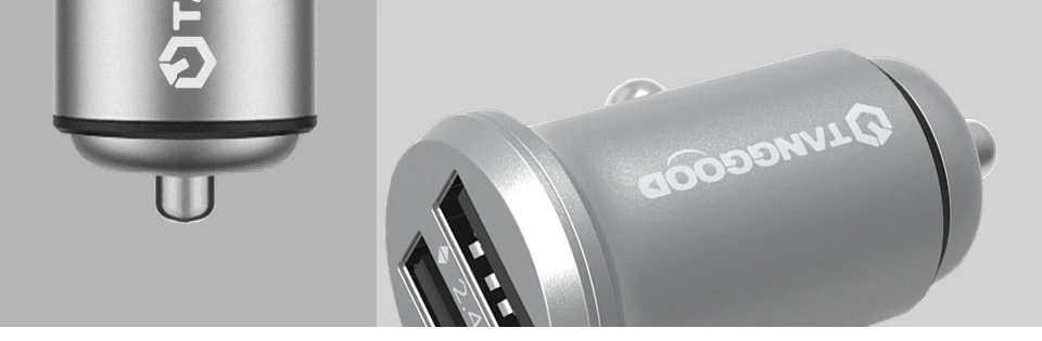 TANGGOOD Dual USB Автомобильное зарядное устройство мини 4.8A полностью металлическое автомобильное зарядное устройство адаптер для iPhone 7 samsung S8 Xiaomi mi5 mi6