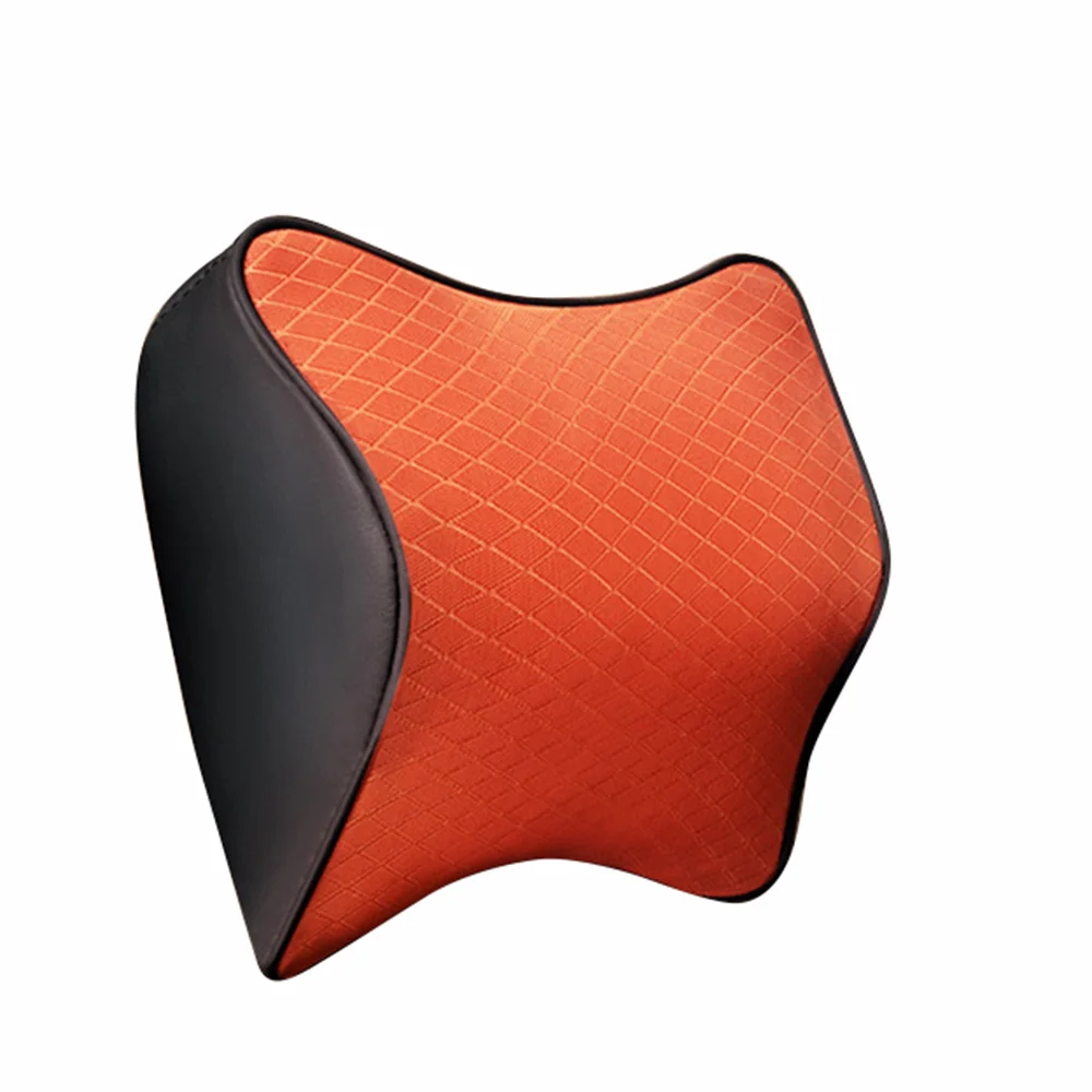 Black Orange JINSERTA, подушка для шеи из пены с эффектом памяти, Автомобильная подушка для поддержки сиденья, подушка для путешествий, удобный подголовник, автомобильные аксессуары - Цвет: Black Orange