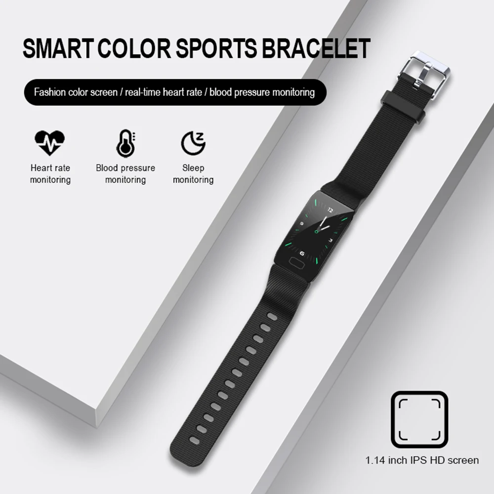 Q1 смарт-браслет с цветным экраном 1 14 дюйма Bluetooth 4 0 мужские Смарт-часы шагомером