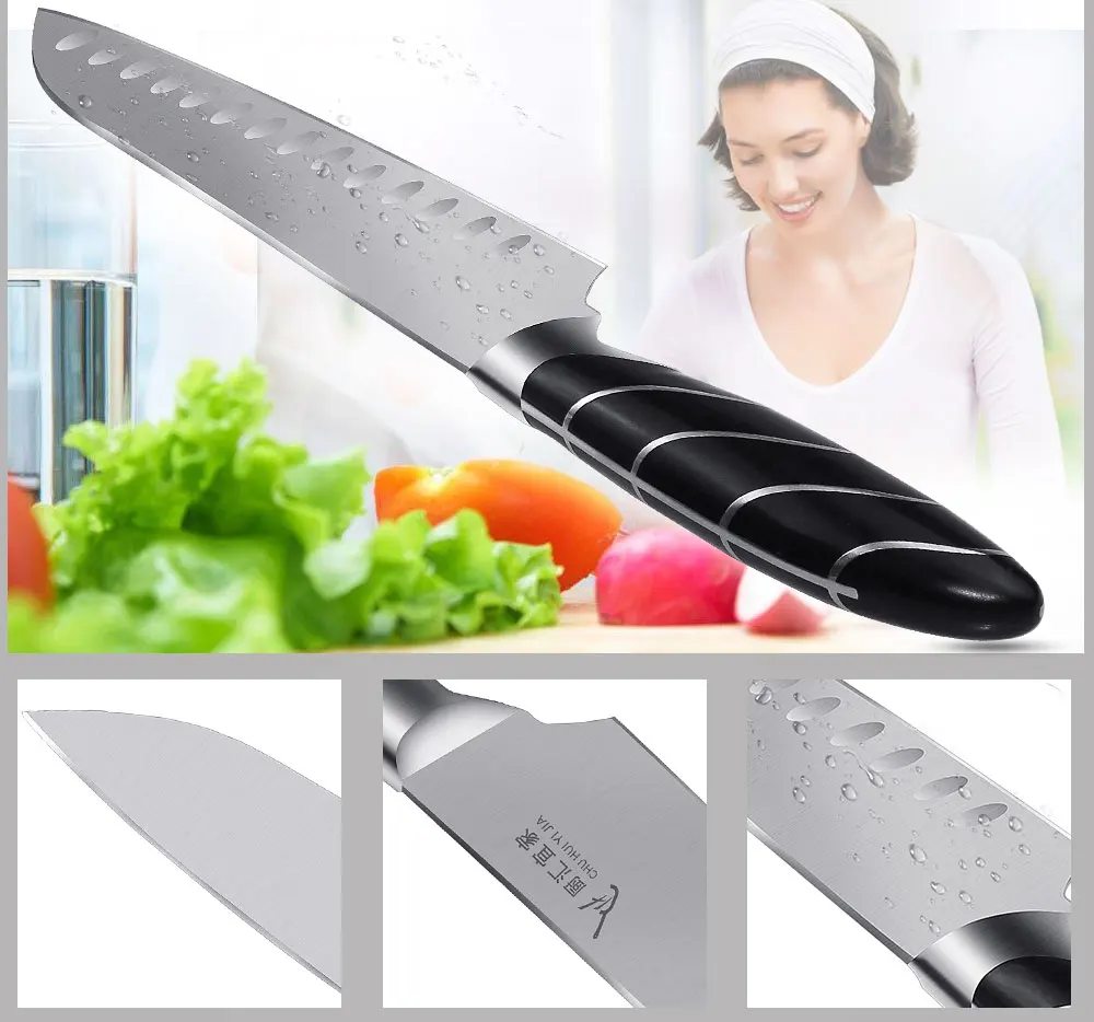 Кухня Ножи 7 &quotдюймов шеф-повара ножи сантоку нож для Разделки мяса 3Cr13 с высоким