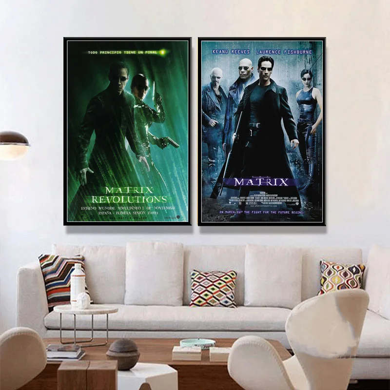 P582 матрица Keanu Reeves Classci Sci-Fi серия фильмов художественная живопись Шелковый Холст