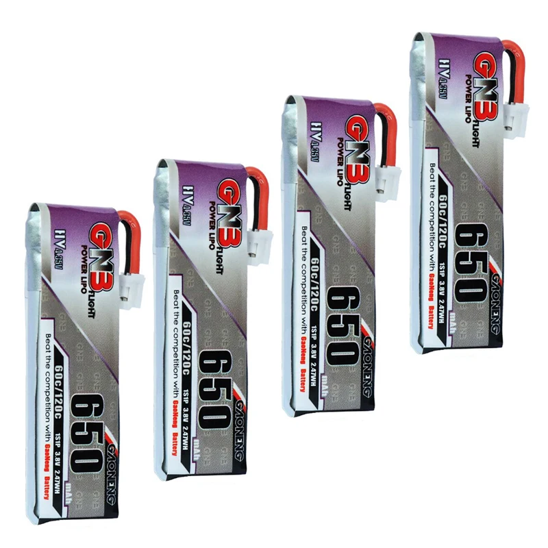 4 шт. Gaoneng 650 мАч 3 8 в 60C HV Lipo батарея PH2.0 разъем для Emax Tinyhawk Happymodel Snapper7 E010 M80S Tiny7 Beta85