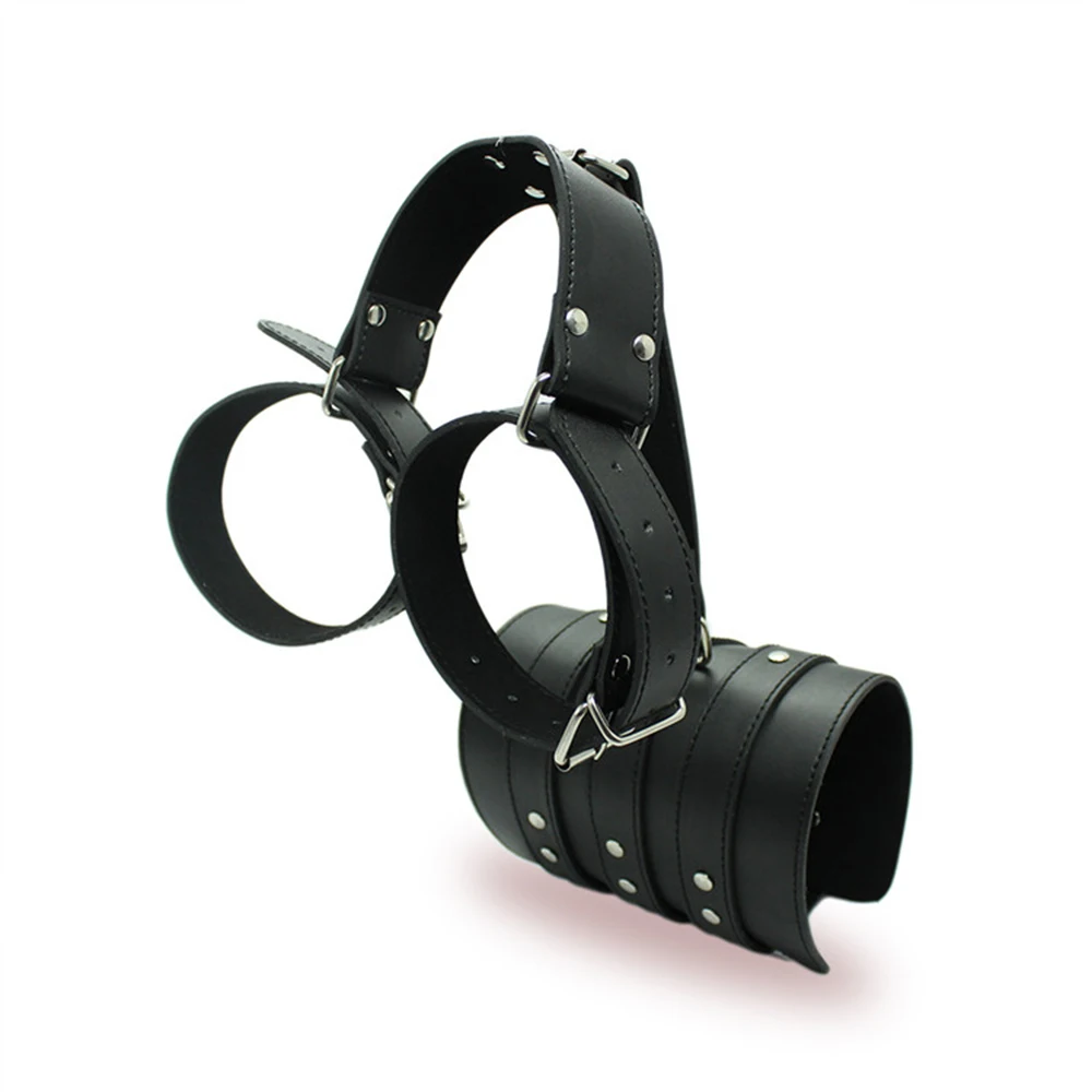 

HIgh Quality PU Leather 3 Blets Arm Lacing Harness Women Arms Hands Bondage for Adult Couples Game