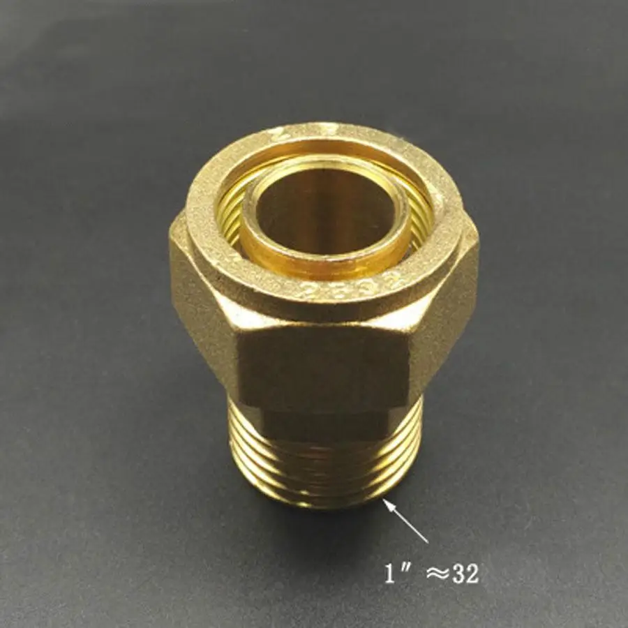 DN25 1 &quotBSP Мужской подходит 26/32 мм ID/OD PEX AL Труба латунный фитинг для трубы