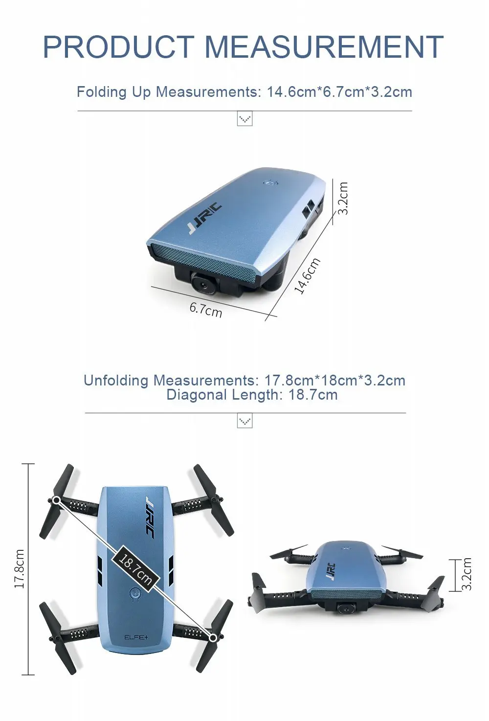 Складной Дрон JJR/C JJRC H47WH ELFIE Wi Fi FPV 4CH Радиоуправляемый квадрокоптер с hd камерой 720P g
