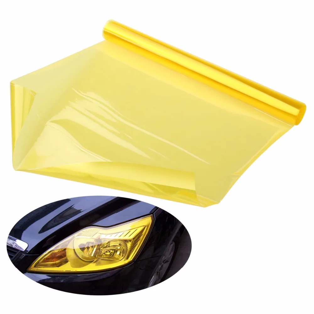 YAQUICKA 30*100cm Yellow Waterproof Car Auto Fog Headlight Taillight Tint Film Light Decal Sticker Accessory Car-covers Vinyl YAQUICKA 30*100cm Yellow Waterproof Car Auto Fog Headlight Taillight Tint Film Light Decal Sticker Accessory Car-covers Vinyl