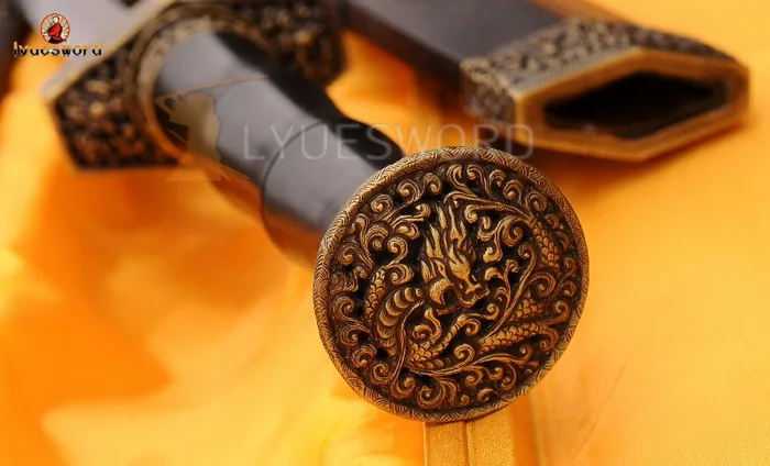 Люесворд китайский меч ручной работы Цзянь Дамаск острое лезвие красный