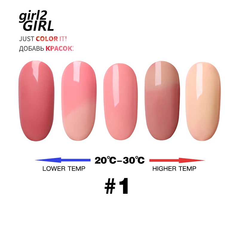 GIRL2GIRL Изменение Цвета УФ гель для ногтей замочить Хамелеон температуры