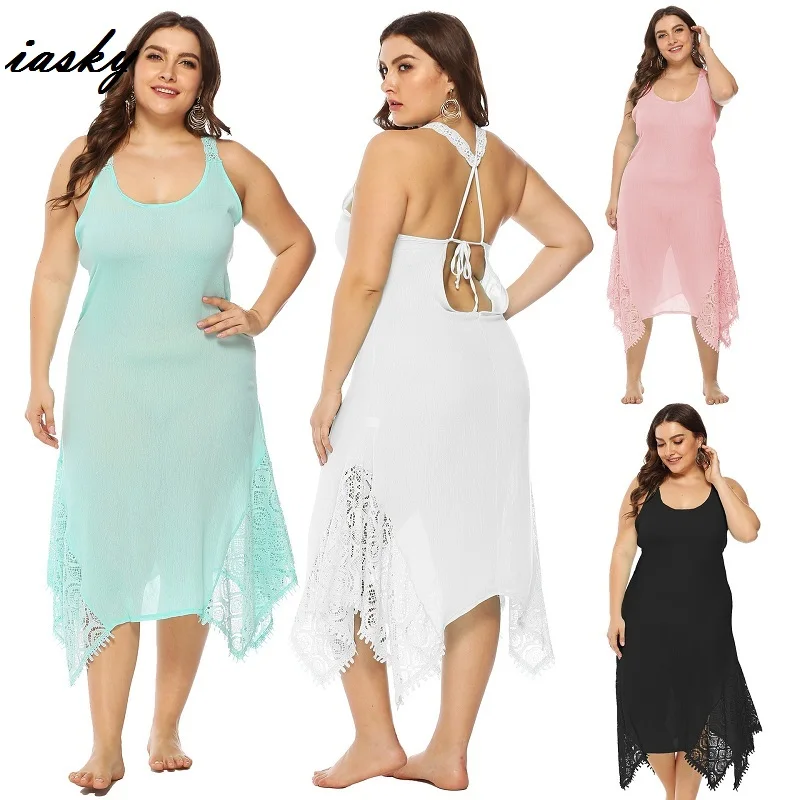 

IASKY 2019 New plus size Beach dress Sarongs Saida de Praia swimsuit Cover up bikini swimwear cover ups Women Beach wear
