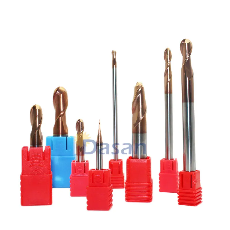 

End Mills Ball 1mm 2mm 3mm 4mm Milling 2Flute Blade 2T HRC60 Tungsten Carbide Mill Cutter Ball Nose EndMills Tool