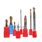 Концевые фрезы, сферическое лезвие из карбида вольфрама, 1 мм, 2 мм, 3 мм, 4 мм, 2 канавки, HRC60