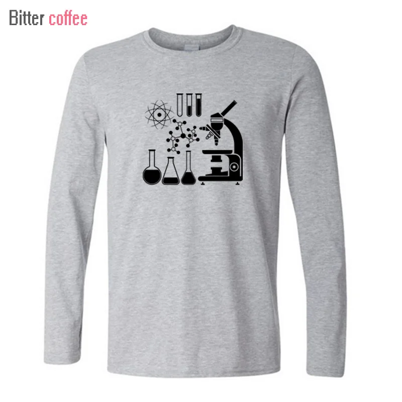 Мужская футболка с длинным рукавом, брендовый свитшот с принтом микроскопа, научного ученого, Осень-зима от AliExpress WW