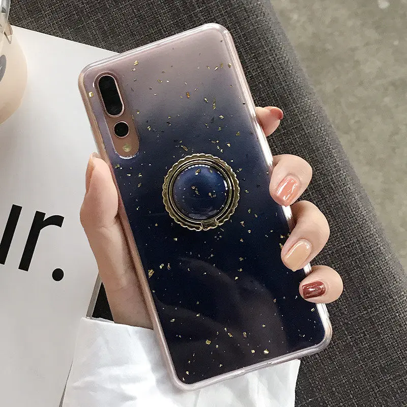 Блеск Мрамор чехол для samsung Galaxy S10 плюс S10e S9 Note 8 9 A9 A7 крышка на силиконовый накладка из мягкого с кольцом-подставкой - Цвет: Style 5