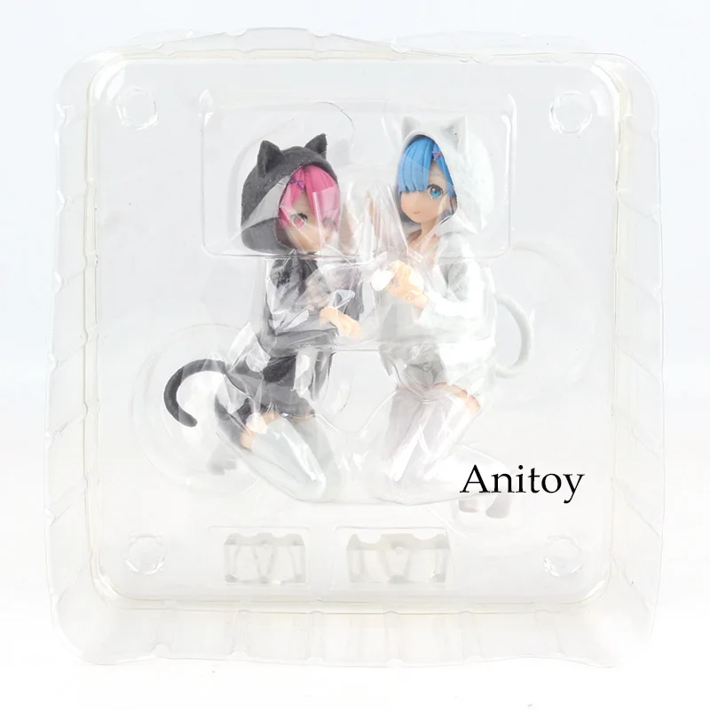 A in bag Re Zero фигурка Twin Ram и Rem Nyanko Mode Ver. ПВХ Rem Re Zero Рисунок Коллекционная модель игрушки 2 стиля - Цвет: A in bag