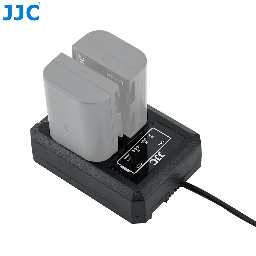 JJC USB Двойной аккумулятор зарядное устройство для Panasonic DMW-BLF19 DMW-BLF19e Lumix GH5S G9 GH5 GH4 GH3 заменяет DMW-BTC13 DMW-BTC10