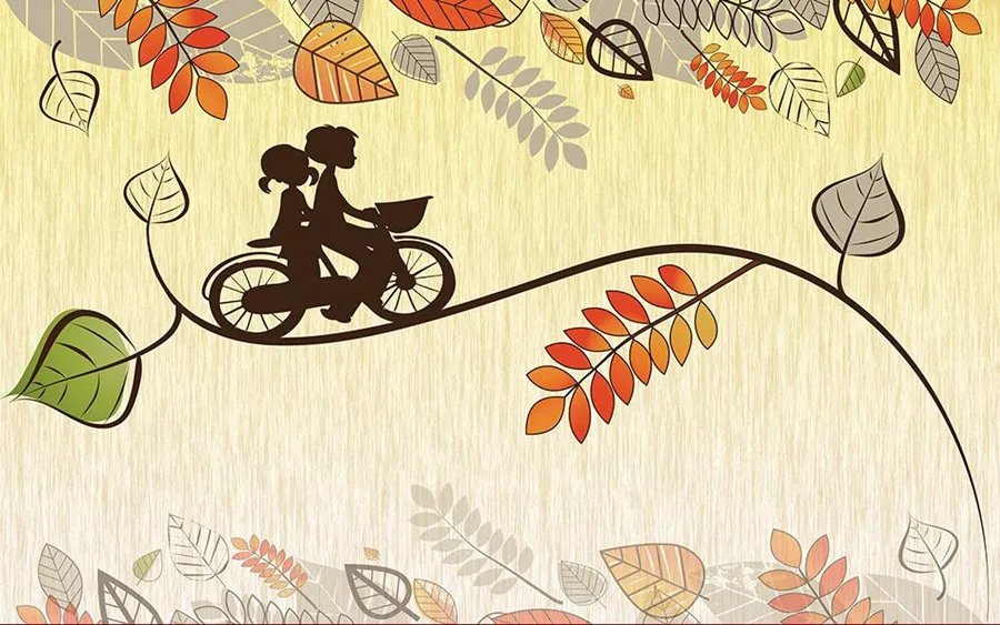 3D фрески на заказ элегантные обои с абстрактными листьями ручной росписи