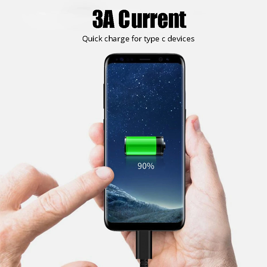 Кабель для зарядки и передачи данных 3 А USB 0 Тип C Samsung Note 9 8 S9 One plus 6 5t 5 зарядное
