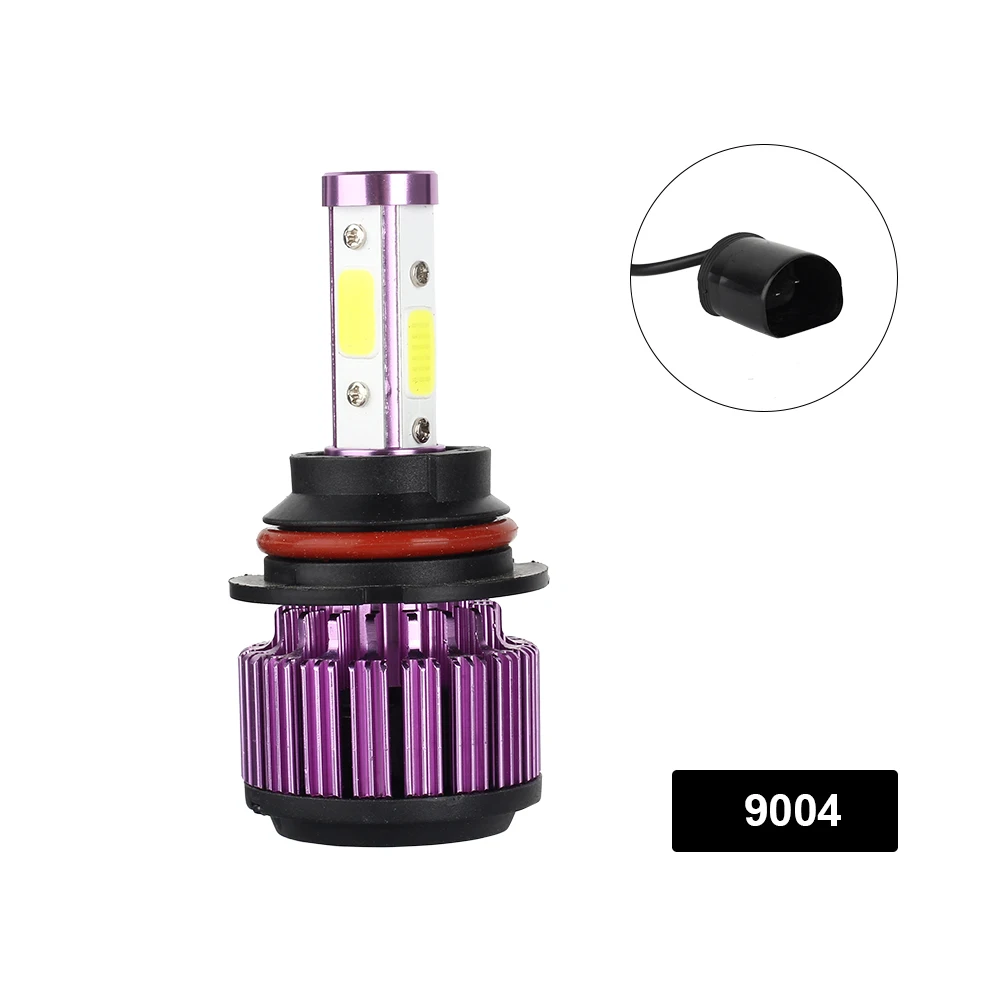 Godersi X6 чип Cob Автомобильный светодиодный фар 32 V 50 W 8000LM H4 H11 H7 9006 Водонепроницаемый, комплект из 2 предметов, 4 боковые фиолетовый авто светодиодный лампы для передних фар