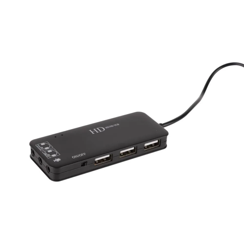 Usb хаб Mini Dual Channel Plug and play внешняя звуковая карта аудиоадаптер сплиттер с