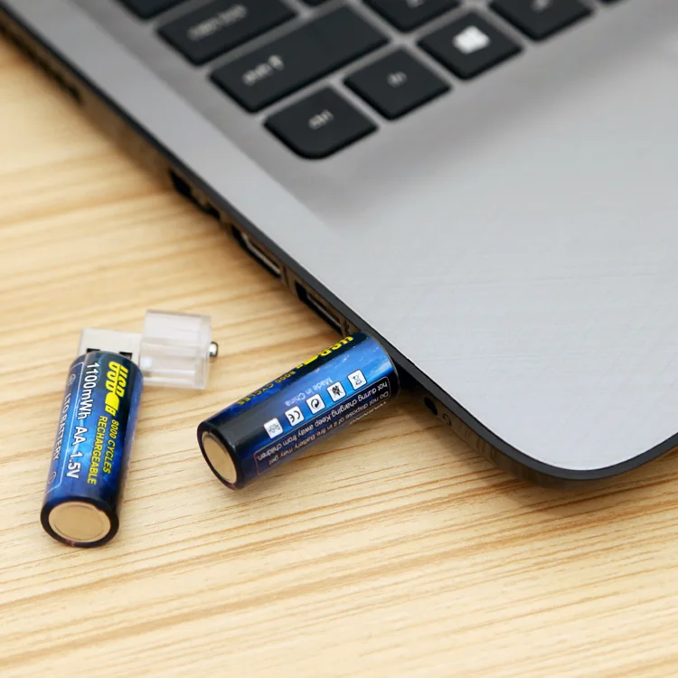 Оригинальная быстрая зарядка 1 шт USB перезаряжаемая батарея AA 1,5 V 1100mAh Li-po качественная батарея AA Bateria