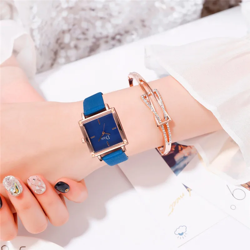 Роскошные часы для женщин модельные часы-браслет Модные Простые Часы с печатным