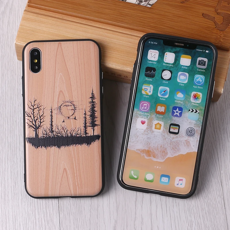 Имитация дерева чехол для 11 Pro Max XR 7 7Plus 8 8Plus X XS Max 3D рельефный Винтажный стиль телефонные чехлы крышка Капа Fundas