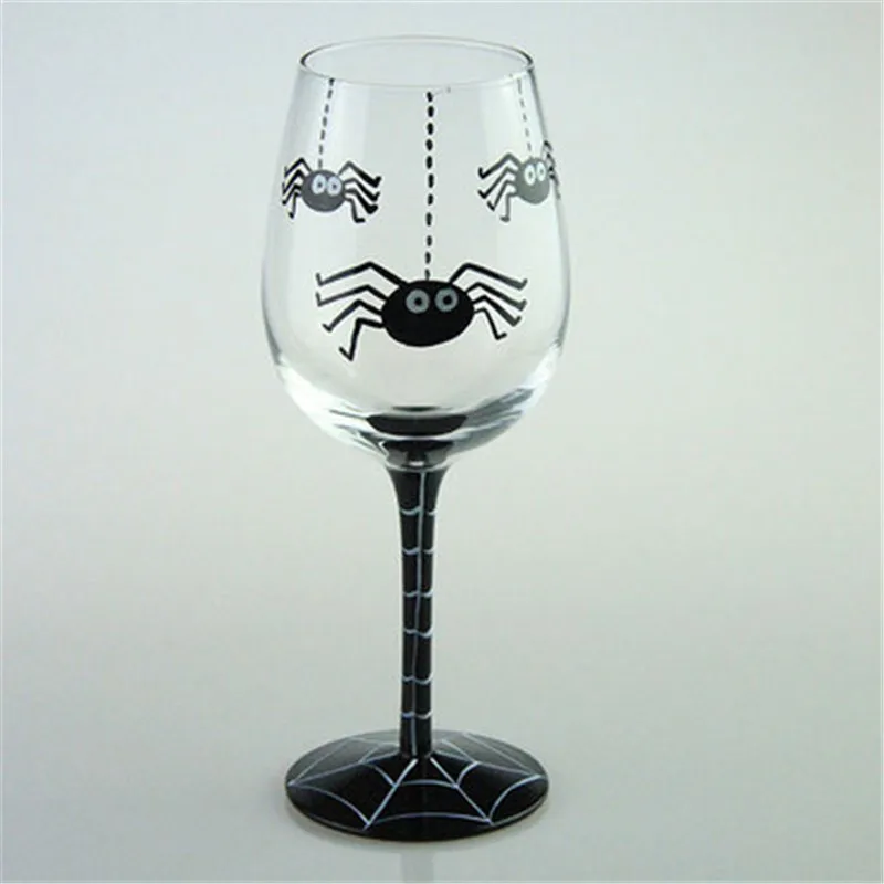 New Creative Halloween Day personalized gifts hand-painted pumpkin spider web tree colorful red wine glass cup hanap goblet mug | Дом и сад