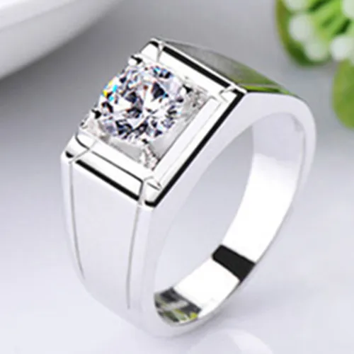 5 мм Ширина 0.5Ct круглое кольцо с натуральным косынком синтетический человек