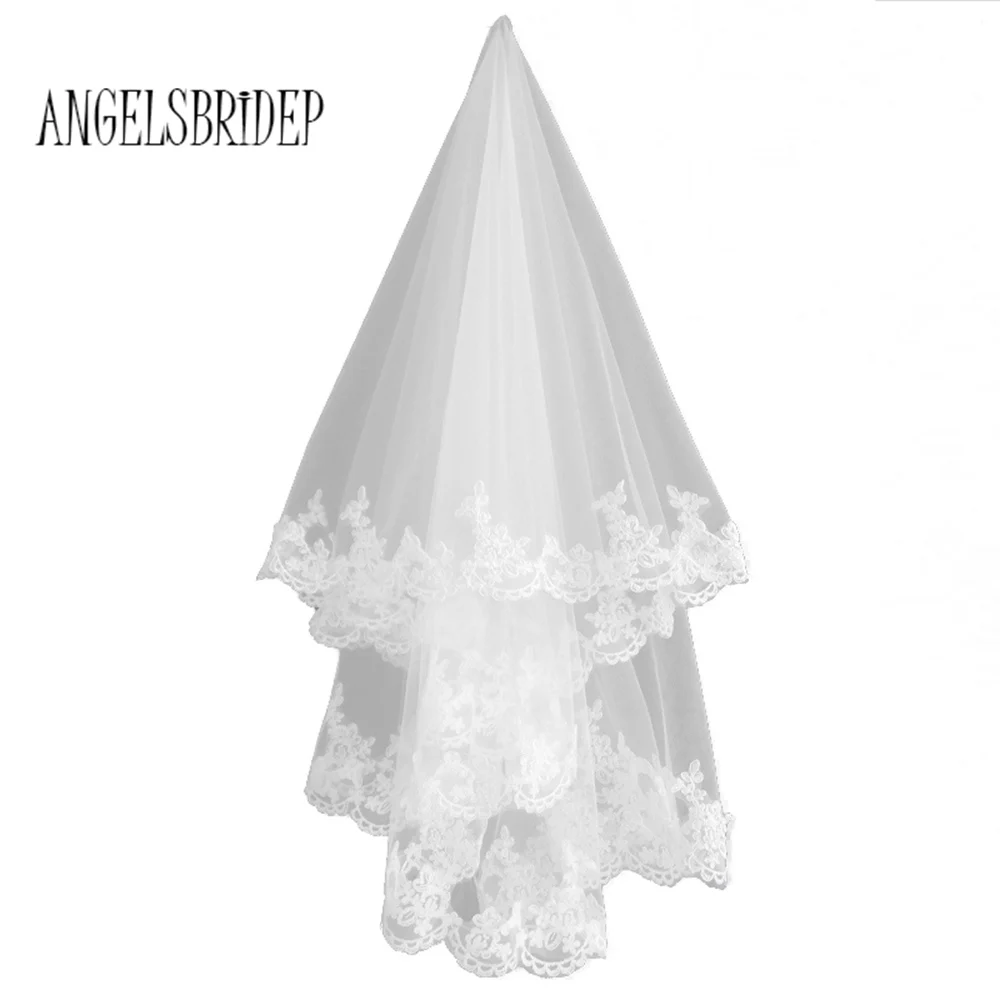 1 5 фатиновая свадебная фата с кружевной аппликацией | Свадьбы и торжества