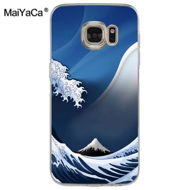 Чехол для телефона MaiYaCa Wave Art Japanese Green Illust с красочным принтом из ТПУ samsung galaxy s8 s7 edge